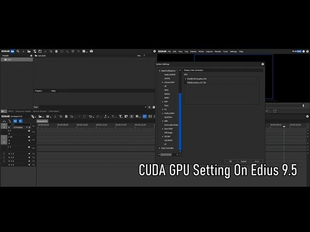 CUDA GPU Setting On Edius 9.5