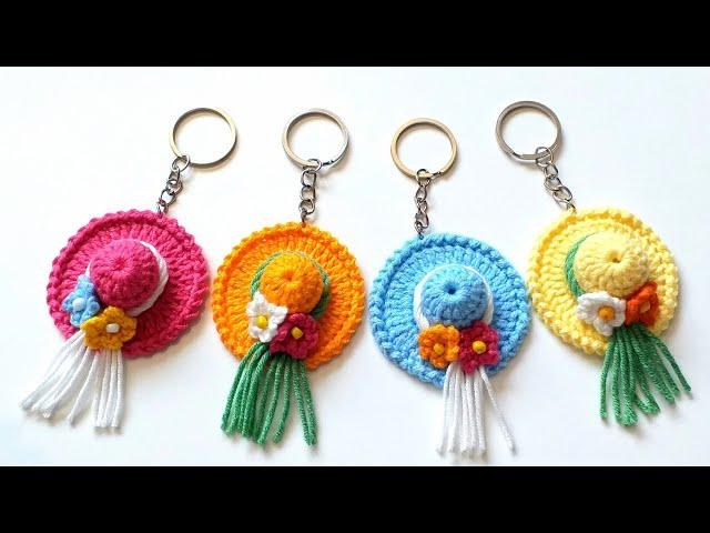 SUBTİTLEDHEM GÖSTERİŞLİ  HEM KOLAY ŞAPKALI  ANAHTARLIK YAPIMI /CROCHET KEYCHAİN