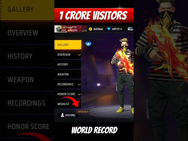 RECORD ⏺️ 10 Million Visitors In My Account  #shorts #freefire