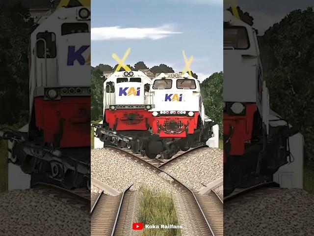 Kereta Api Berebut Jalur Anjlok #keretaapi #train #trainzsimulator #beamngcrashes