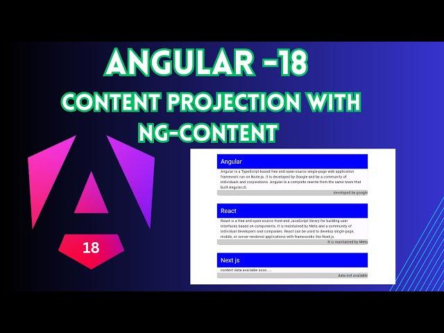 ng-content in Angular 18: Dynamic Content Projection Made Easy