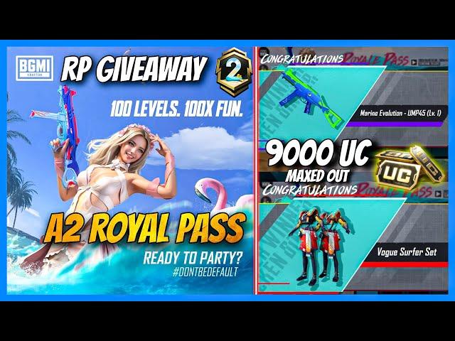 9000 UC A2 ROYAL PASS MAXED OUT - FREE UPGRADABLE UMP45 AND MINI MATERIALS ( BGMI ) RP GIVEAWAY