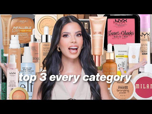 Top 3 favorites in EVERY makeup category! (Drugstore/Affordable Makeup Edition)