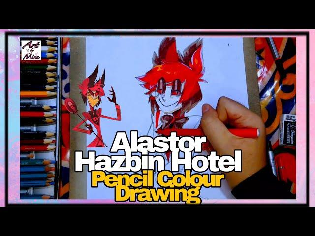 Drawing Alastor Hazbin Hotel | Fantastic Alastor Pencil Colour Drawing