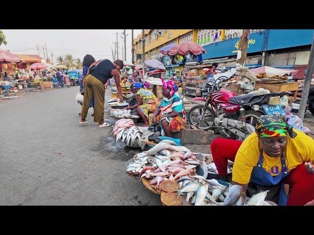 RAW FOOD MARKET SHOPPING IN GHANA KANESHIE, AFRICA