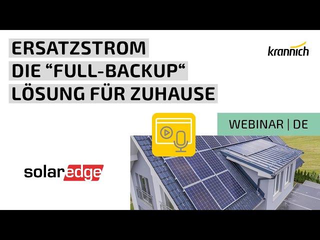 Webinar SolarEdge -  Home Backup Interface 3-phasig