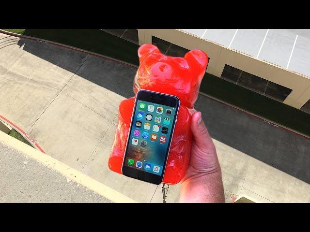 Can Worlds Largest Gummy Bear Protect iPhone 6 from 100 FT Drop? - GizmoSlip