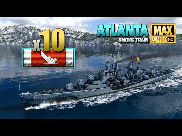 Cruiser Atlanta: 10 ships destroyed on map Neighbors - World of Warships