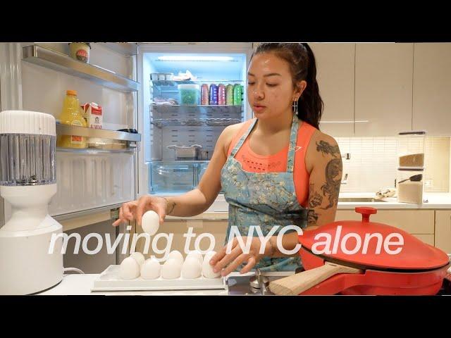 organizing my new kitchen + grocery shopping in new york | MOVING ALONE AT 19 ep.3