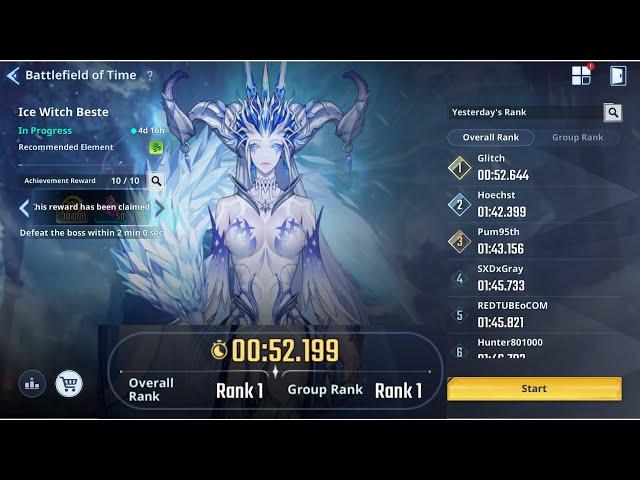 Ice Witch Beste (0:52:199) | Mirei | Battlefield of Time Season 5 #3 | Solo Leveling: Arise