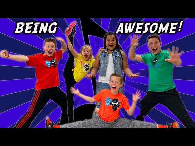 Being Awesome! Ninja Kidz Music Video (Lyrics)