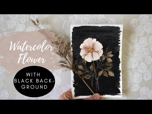 Watercolor Flower With Black Background | For Beginner's w/Tips @Watercolor With Nina ​