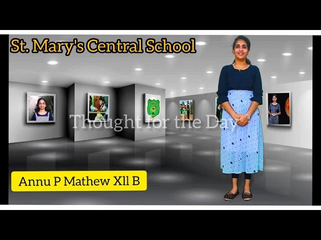 ANNU P MATHEW | A SERENE THOUGHT | ST MARY'S RANNI |