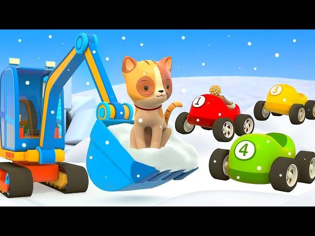 The kitten is in DANGER! Animals need help. Full episodes of Helper Cars cartoons for kids.