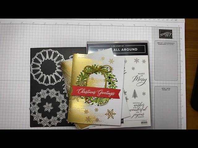 Stampin’ Up! Wishes All Around Christmas Card Tutorial #diy #christmas #cardmaking