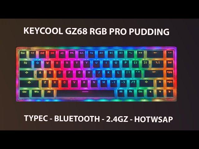 keycool KC84 RGB Pro Transprent Pudding | Huano Red Switch | Bluetooth 5.0/2.4G/Type-C