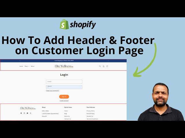 How to Add Header and Footer to Shopify Customer Login & Registration Pages | Shopify Tutorial