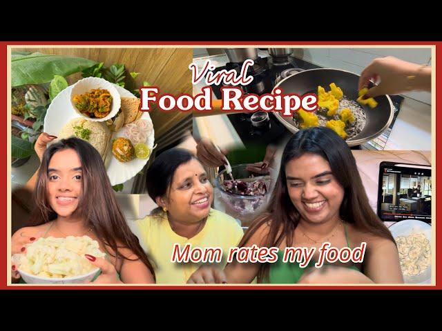 Trying Viral Food Recipes ️ | Mom reacts to my food 🫣