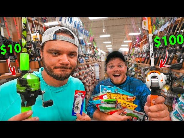 1v1 CHEAP vs EXPENSIVE Gas Station BUDGET Fishing Challenge!! (winner takes all!!)