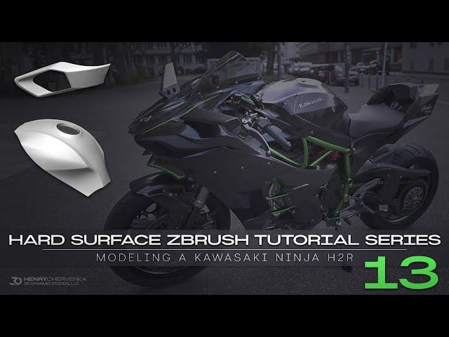 Hard Surface ZBrush Tutorial Series // Modeling A Kawasaki Ninja H2R // 13