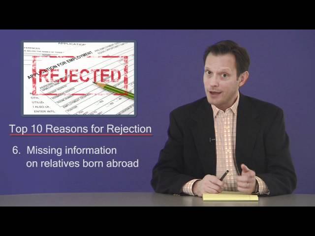 Top 10 Reasons Security Clearance Applications are Rejected