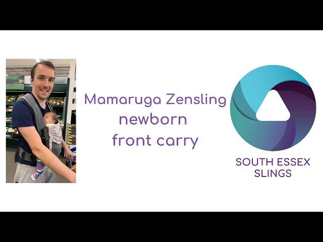 Zensling front carry with a newborn.