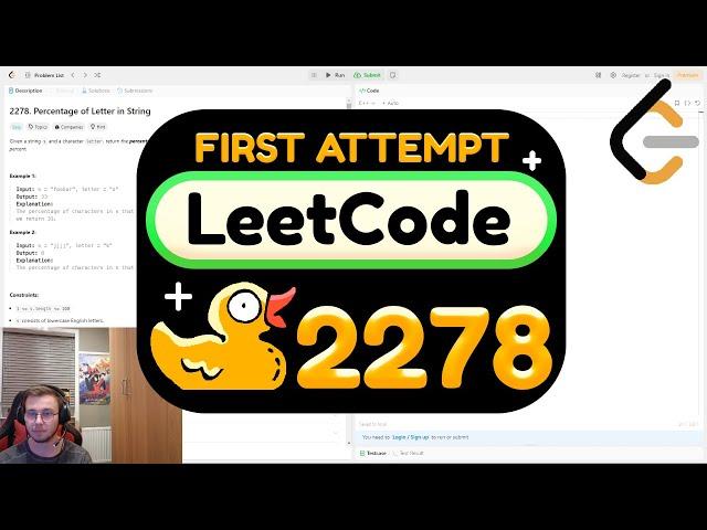 my attempt at solving leetcode 2278: percentage of letter in string [SOLVED]