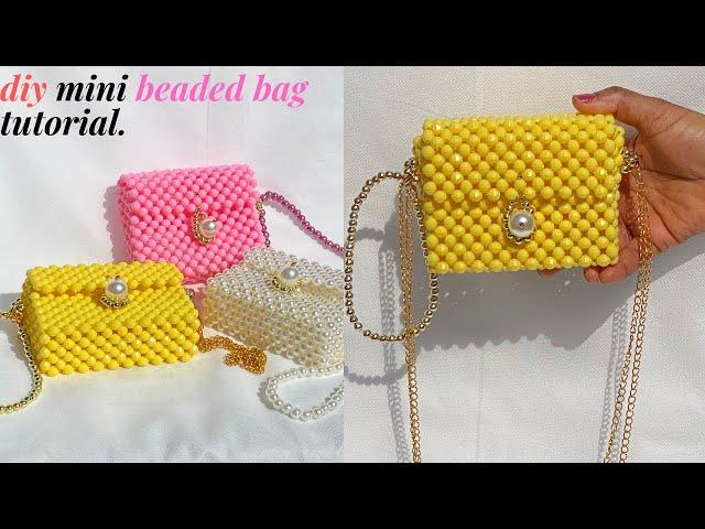 SIMPLE AND EASY WAY TO MAKE  A DIY MINI BEADED BAG (EASY TUTORIAL /HOW TO MAKE MINI BEAD BAG /PURSE