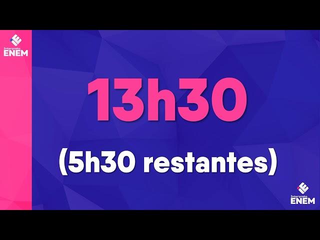 Simulador de contagem do tempo no ENEM - Dia 1 (5h30min de duração) - Linguagens, Redação e Humanas