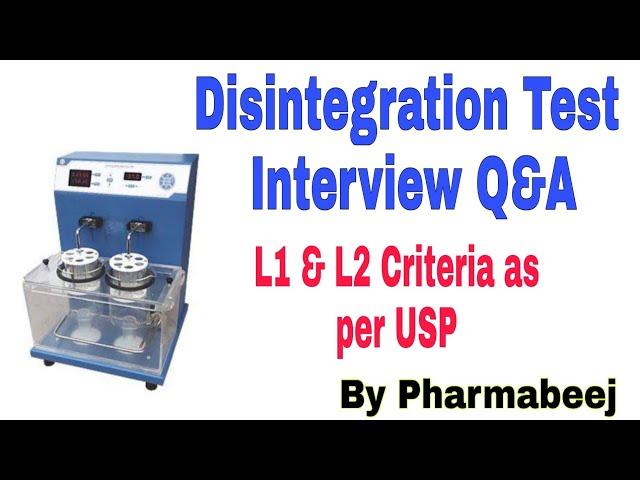 Disintegration test interview Q&A | pharmabeej