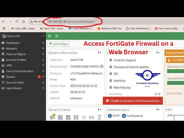 How to Access the Fortigate Firewall via the Web GUI | Access Fortigate's GUI Using a Web Browser