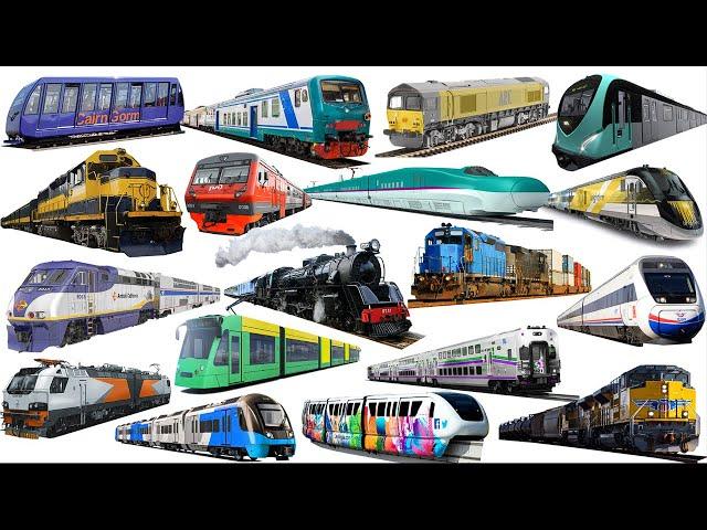 Train, Tram Train, Container Train, Passenger Train | Learn English Train Transportation