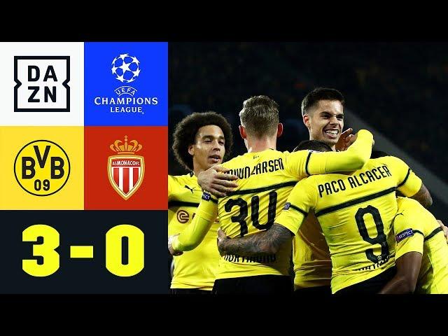 Bruun Larsen! Alcacer! Reus! BVB spielt groß auf: Dortmund - Monaco 3:0 | UEFA CL | DAZN Highlights