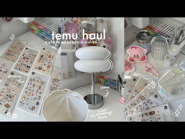 aesthetic temu haul  [unboxing stationery, room decor, + more!]