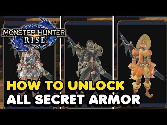 How To Unlock All 11 Secret Armor Sets In Monster Hunter Rise