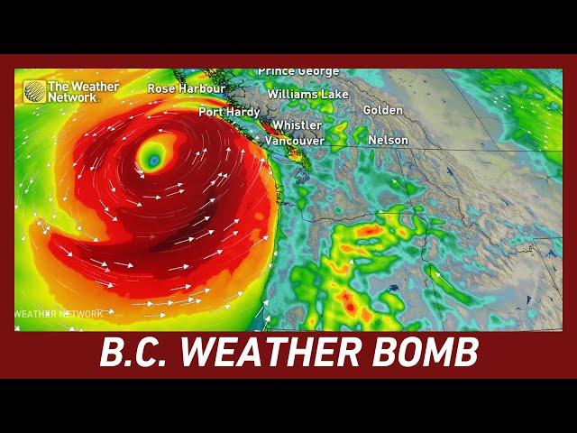 Deep, Intensifying Bomb Cyclone Ready To Wallop B.C. | #forecast