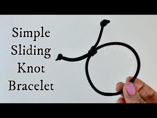 Adjustable sliding knot bracelet - single slider. Simple step by step tutorial