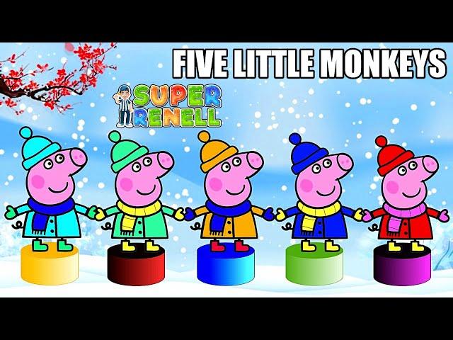 Five Little Monkeys | Educational Baby Learning | Toddler Learning Videos | Super Renell Kids Songs