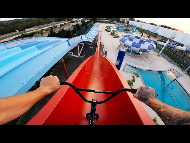 *NO BRAKES* BMX IN A WATERPARK! (IBIZA)