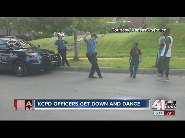 KCPD officer dances with neighborhood kids