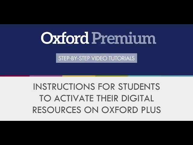 Digital Resource Activation on Oxford Plus