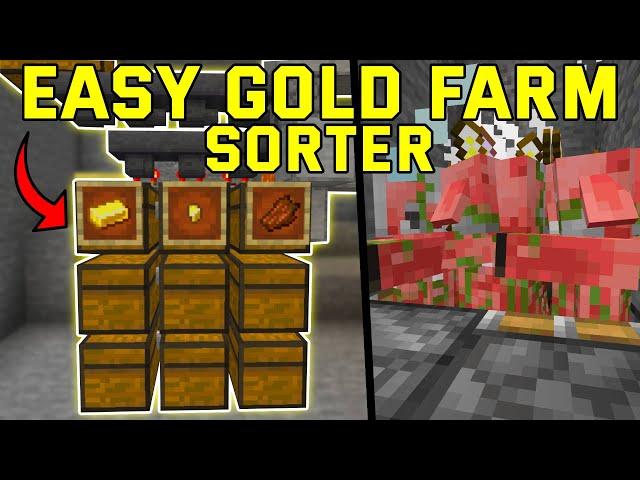 EASY Gold Farm Item Sorter MINECRAFT BEDROCK 1.21! (Bedrock/Mcpe/Ps4/Xbox)