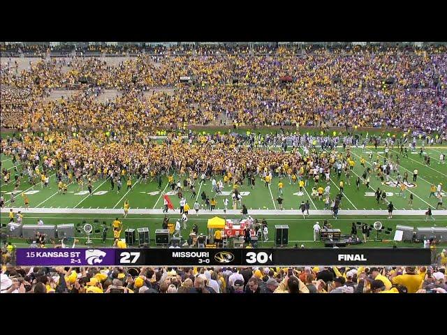 FANS STORM THE FIELD AFTER MISSOURI'S 61-YARD WALK-OFF FIELD GOAL VS. KANSAS STATE 