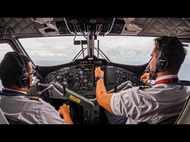 Winair Flight ST MAARTEN to ST BARTH | Cockpit View | EXTREME Take off & Landing