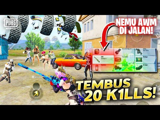 TIDAK SENGAJA DAPAT AWM DI JALAN LANGSUNG FULL BARBAR! TEMBUS 20 K1LLS! - PUBG MOBILE