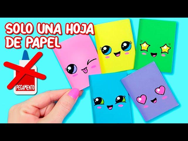 DIY MINI LIBRETAS CON SOLO UNA HOJA DE PAPEL SIN PEGAMENTO