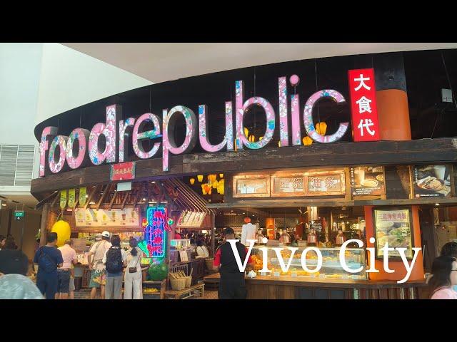 Food Republic at Vivo City. A Walk Tour. Ancient City Theme Food Court. 39 stalls. Awesome place.