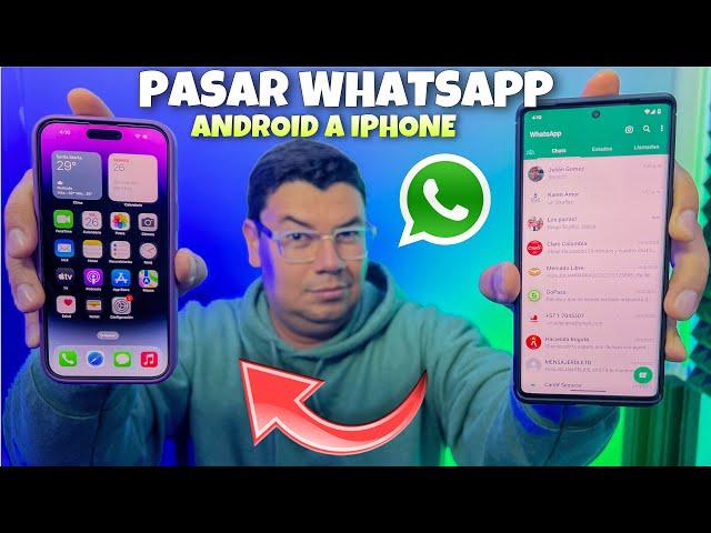 Como TRANSFERIR WHATSAPP de un iPhone a Android o de un Android a iPhone  [PASO A PASO] #2024