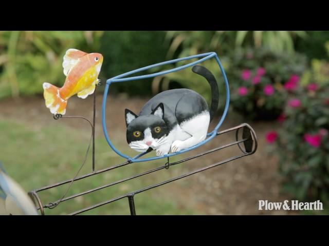 Cat in Fish Bowl Whirligig SKU# 56270 - Plow & Hearth