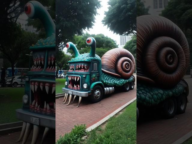 Evolution of a Snail Monster Truck into a Candy Truck #truck #snail #candy